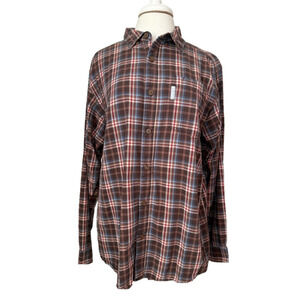 Columbia Men's L Outdoors Button Down Plaid Flannel Shirt Grunge Fall‎ Cotton